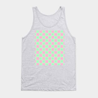 Pink and Green Checkboard Grid Tank Top
